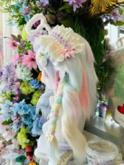 Fursuit Head – Angelic Candy Halo Yume Kemono (Pastel Mint & Lavender)