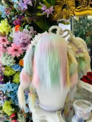 Fursuit Head – Angelic Candy Halo Yume Kemono (Pastel Mint & Lavender)