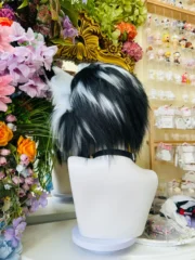 Fursuit Head – Ashbound Gothic Kemono (Black & White) (1)