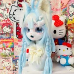 Fursuit-Head-Bluebell-Bunny-Pastel-Kemono-Baby-Blue-White