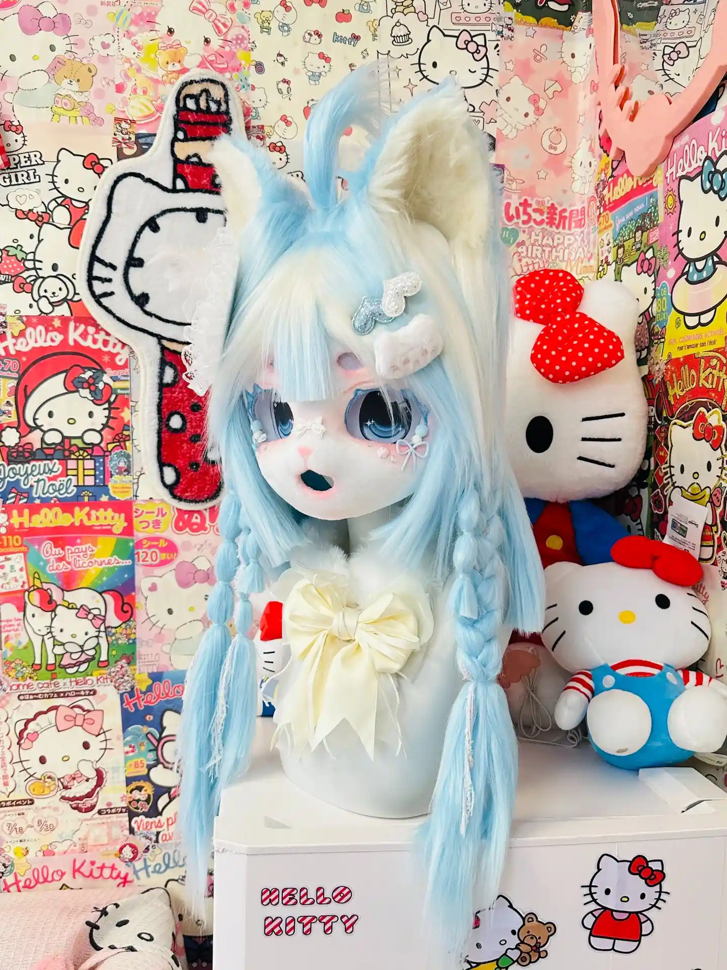 Fursuit-Head-Bluebell-Bunny-Pastel-Kemono-Baby-Blue-White