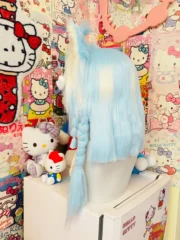 Fursuit-Head-Bluebell-Bunny-Pastel-Kemono-Baby-Blue-White