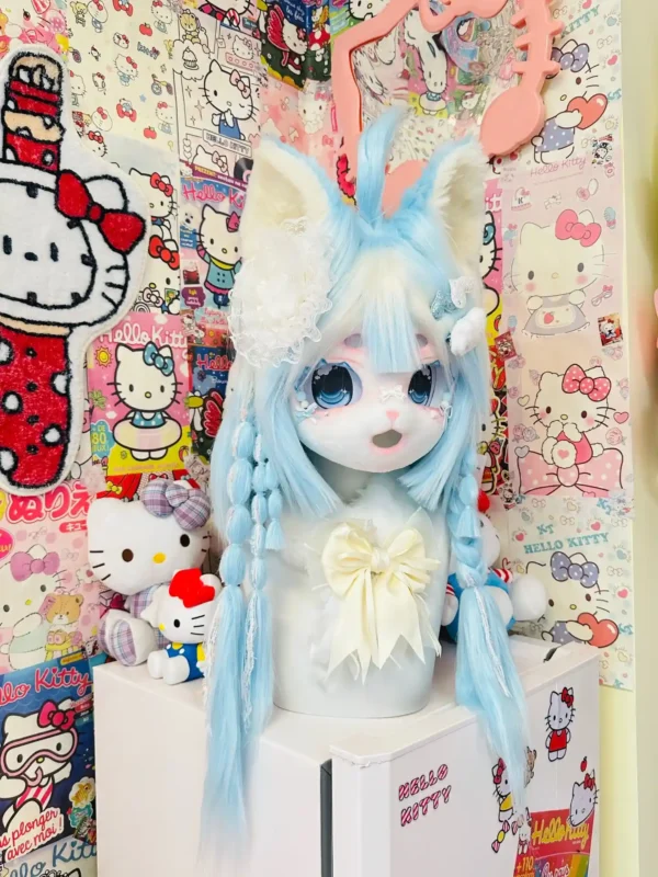 Fursuit-Head-Bluebell-Bunny-Pastel-Kemono-Baby-Blue-White