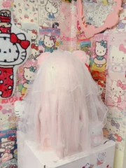 Fursuit Head – Blush Bear Veil Yume Kemono (Soft Pink & Milk White)