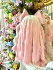 Fursuit Head – Blush Pearl Sweet Kemono (Pink & White)