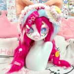 Fursuit Head – Candy Pop Dream Yume Kemono (Hot Pink & Sky Blue)