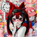 Fursuit Head – Crimson Switch Gothic Kemono (Red & Black)
