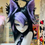 Fursuit Head – Eclipse Thorn Gothic Kemono (Black & Amethyst Purple)