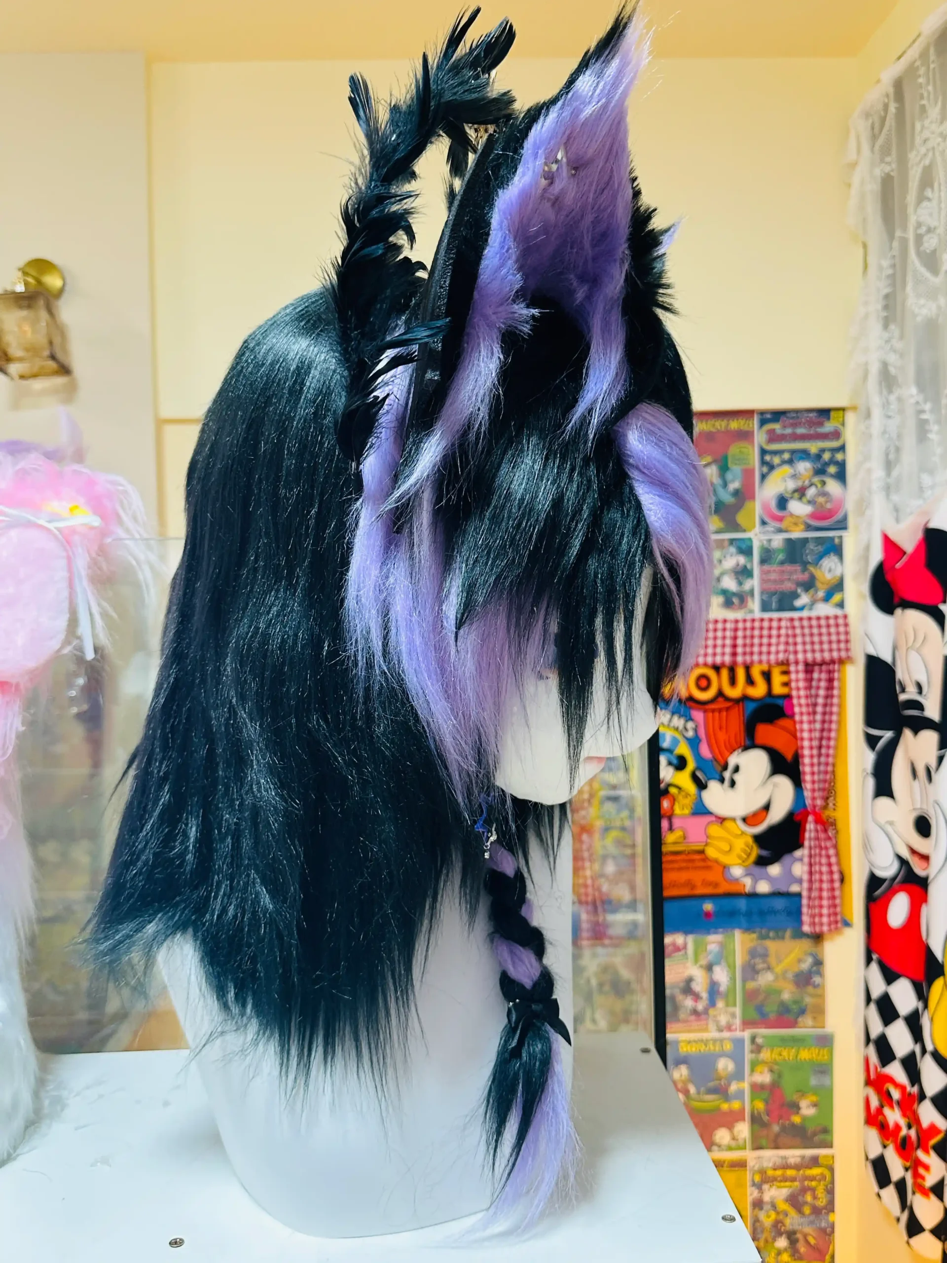 Fursuit Head – Eclipse Thorn Gothic Kemono (Black & Amethyst Purple)