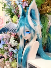 Fursuit Head – Frostwing Reverie Kemono (Ice Blue & White)