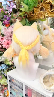 Fursuit Head – Honey Vanilla Sweet Kemono (Soft Yellow & Cream)