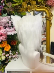 Fursuit Head – Ink Veil Elegant Kemono (Black & White)