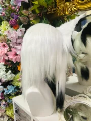 Fursuit Head – Ink Veil Elegant Kemono (Black & White)