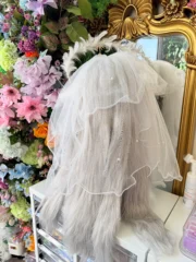 Fursuit Head – Ivory Seraph Veil Kemono (White & Silver)