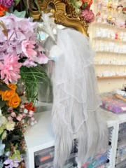 Fursuit Head – Ivory Seraph Veil Kemono (White & Silver)