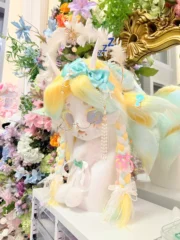 Fursuit Head – Lemon Halo Kemono (Yellow, Mint & White)