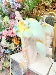 Fursuit Head – Lemon Halo Kemono (Yellow, Mint & White)