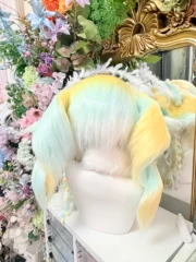 Fursuit Head – Lemon Halo Kemono (Yellow, Mint & White)
