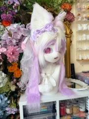 Fursuit Head – Lilac Veil Sweet Kemono (White & Lavender)