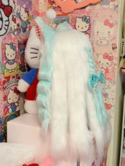 Fursuit Head – Mint Halo Pastel Kemono (Aqua & White)