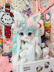 Fursuit Head – Mint Whisper Pastel Kemono