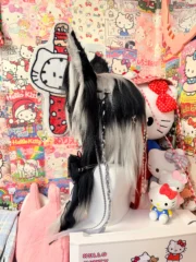 Fursuit Head – Nocturne Thorn Kemono (Black, Silver & White)