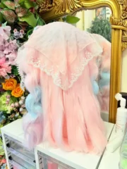 Fursuit Head – Pastel Lullaby Kemono (Pink, Blue & White)