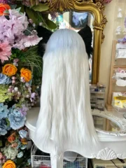 Fursuit Head – Silver Veil Elegant Kemono (Black & White)