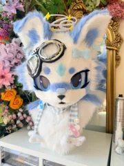 Fursuit Head – Sky Orbit Kemono (Blue & White)