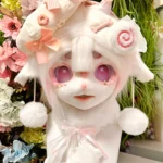 Fursuit Head – Strawberry Cream Sweet Kemono (Soft Pink & White)