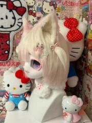 Fursuit-Head-Sugar-Doll-Kawaii-Kemono-Pink-White