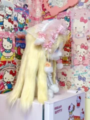 Fursuit Head – Sugar Lace Sweet Kemono (Cream Yellow & White)
