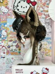 Fursuit Head – Urban Gothic Kemono (Brown Wolf Punk Street Style)