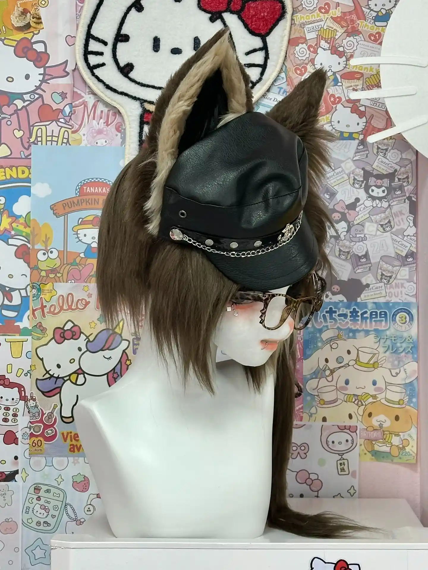 Fursuit Head – Urban Gothic Kemono (Brown Wolf Punk Street Style)