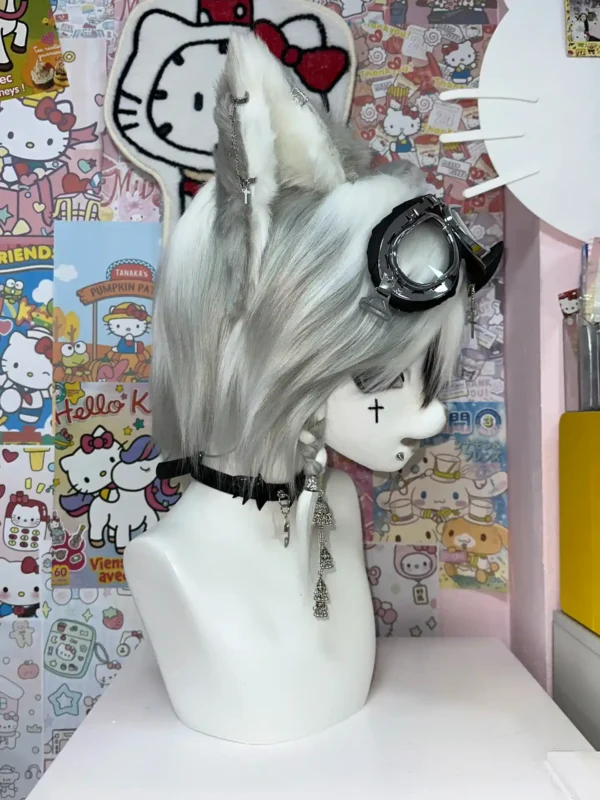 Fursuit Head – Void Signal Gothic Kemono (Black & White)