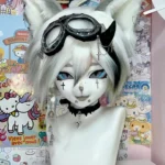 Fursuit Head – Void Signal Gothic Kemono (Black & White)
