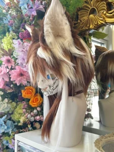 Fursuit Head – Woodland Drift Natural Kemono (Chestnut & Cream)
