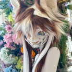 Fursuit Head – Woodland Drift Natural Kemono (Chestnut & Cream)