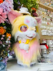 Fursuit Head – Honey Bloom Pastel Kemono (Yellow, Pink & White)