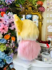 Fursuit Head – Honey Bloom Pastel Kemono (Yellow, Pink & White)