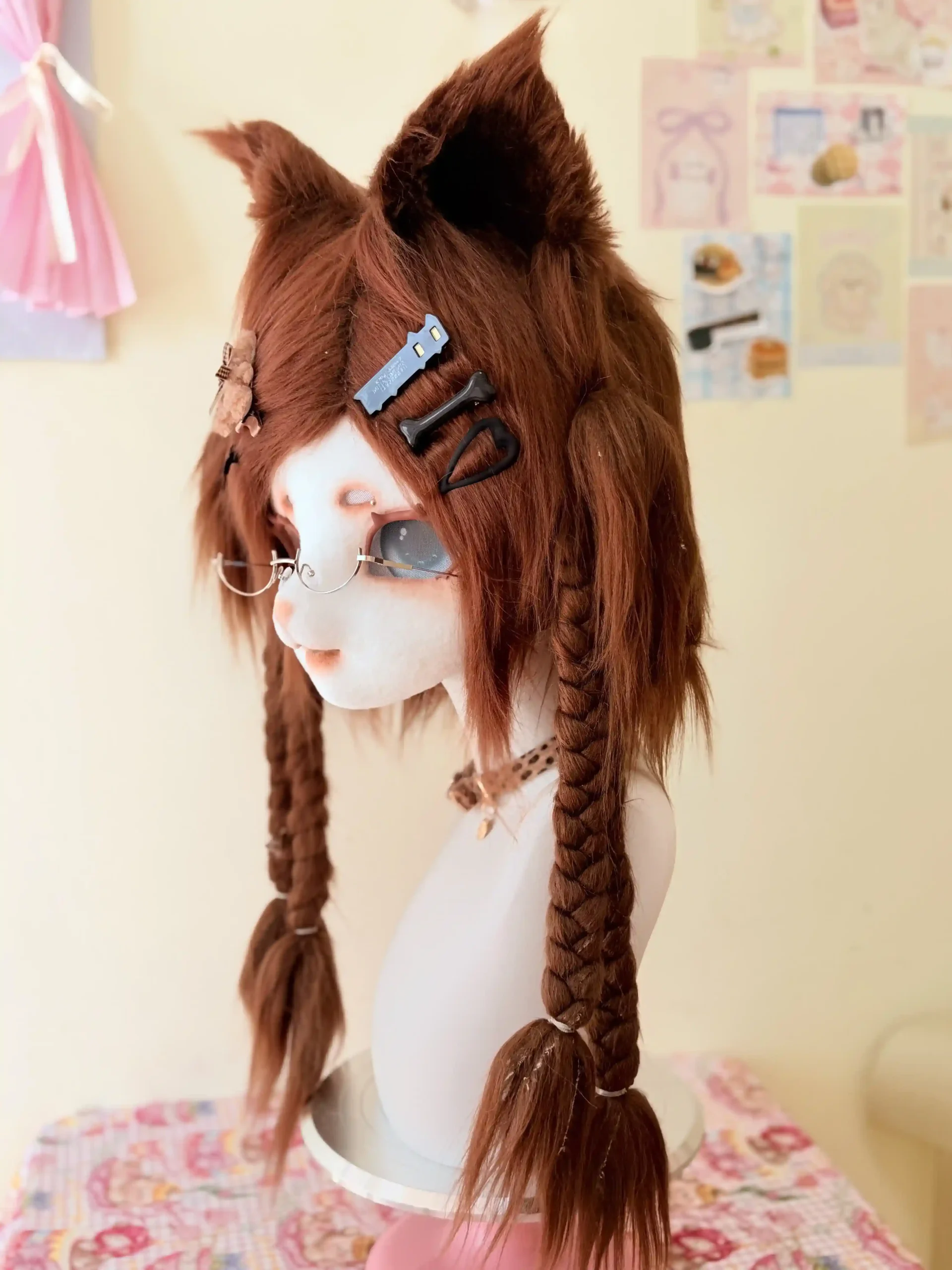 Fursuit Head – Maple Thread Scholar (Chestnut Brown)