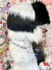 Fursuit Head – Ink Paws Playful Kemono (Black & White) - Image 2